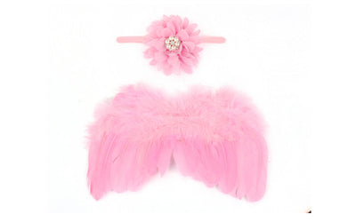 Conjunto de Alas de Ángel para Niños con Diadema de Flores y Plumas Brillantes - Image 9