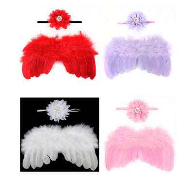 Conjunto de Alas de Ángel para Niños con Diadema de Flores y Plumas Brillantes - Image 10