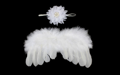 Conjunto de Alas de Ángel para Niños con Diadema de Flores y Plumas Brillantes - Image 11
