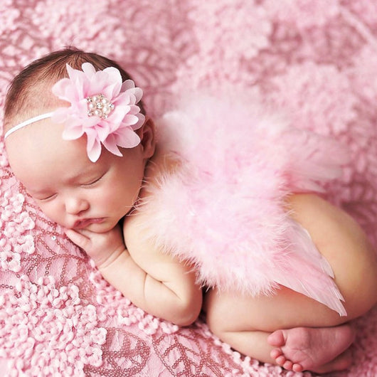 Conjunto de Alas de Ángel para Niños con Diadema de Flores y Plumas Brillantes