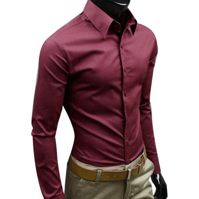 Camisa Casual Hombre Colores Candy - Manga Larga Versátil - Image 26