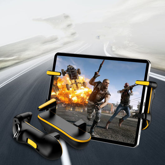 Pair of orange and black mobile game controller triggers with red digital display buttons for enhanced shooting. - Image 9