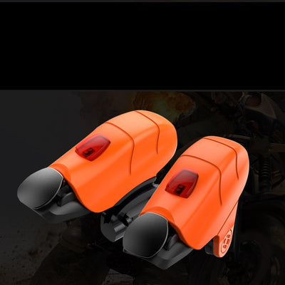 Pair of orange and black mobile game controller triggers with red digital display buttons for enhanced shooting. - Image 4