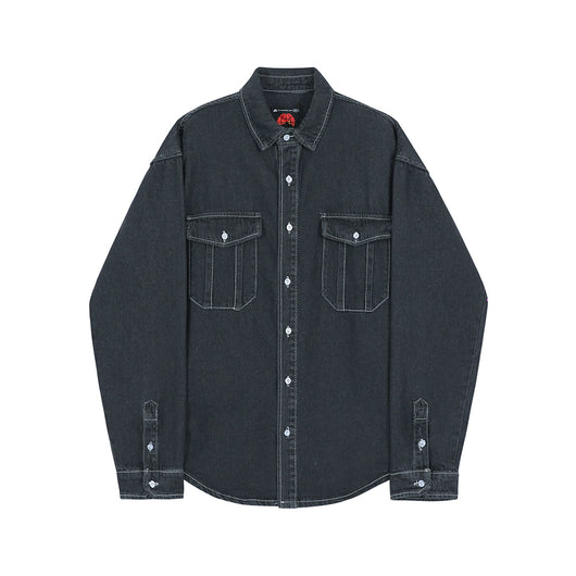 Camisa de Trabajo Holgada Estilo Japonés para Hombre