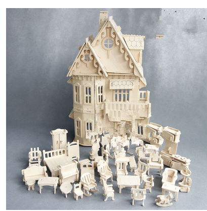 Casa de Madera Miniatura DIY - Juguete Educativo 3D con Muebles - Image 6