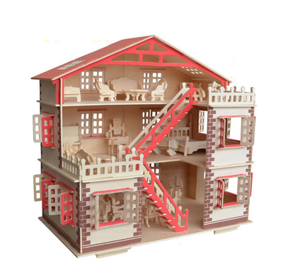 Casa de Madera Miniatura DIY - Juguete Educativo 3D con Muebles - Image 8