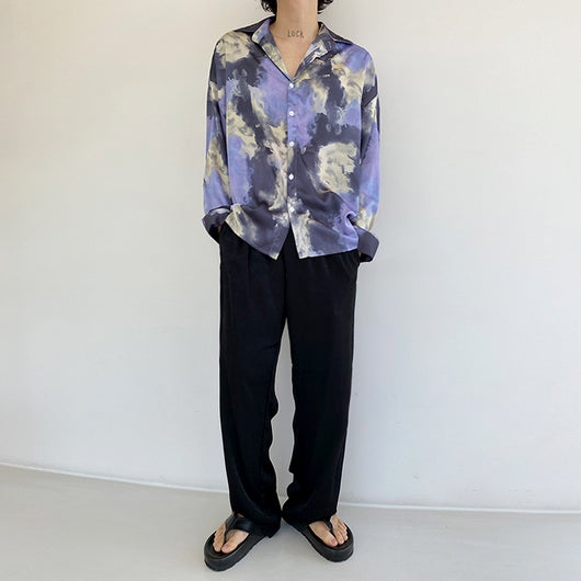 Camisa Tie-Dye Manga Larga Hombre Estilo Coreano Protección Solar Verano - Image 2