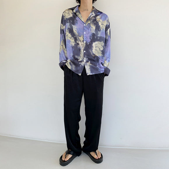Men's Tie-Dye Long-Sleeve Shirt Korean Style Sun Protection Summer