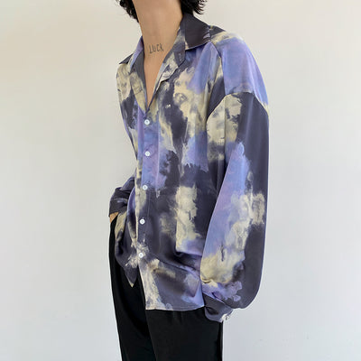 Camisa Tie-Dye Manga Larga Hombre Estilo Coreano Protección Solar Verano - Image 5