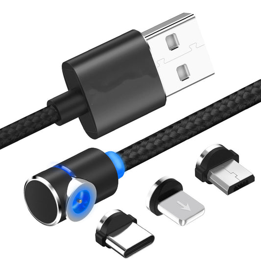 Cable Magnético en Ángulo USB-C Compatible con Apple - Carga Rápida y Reversible