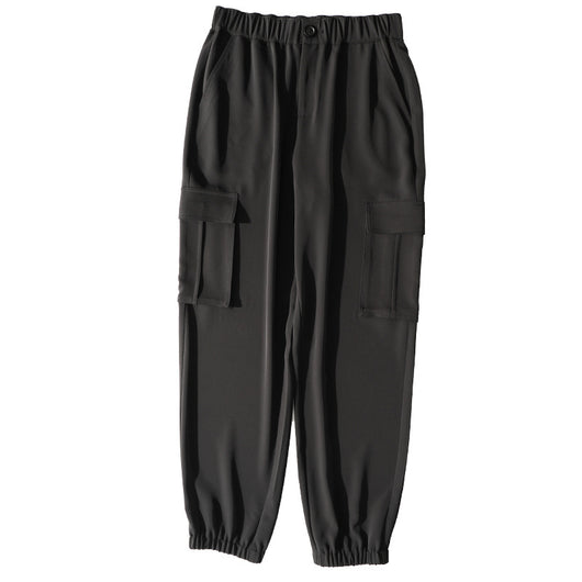 Pantalones Cargo Cintura Alta Elástica Cropped Casual - Image 7