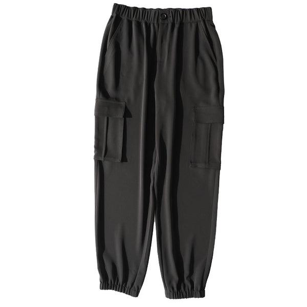 Pantalones Cargo Cintura Alta Elástica Cropped Casual - Image 3