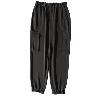 Pantalones Cargo Cintura Alta Elástica Cropped Casual - Image 3