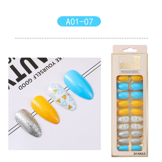 Uñas Postizas con Diseño de Gota de Agua Removibles - Image 11