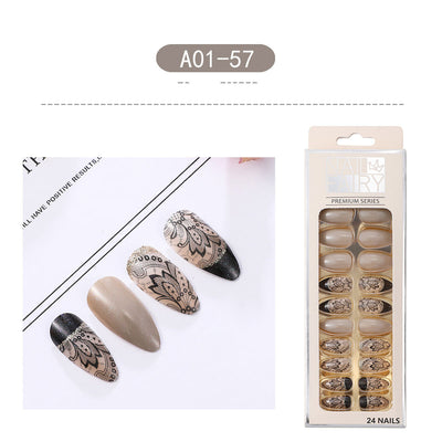 Uñas Postizas con Diseño de Gota de Agua Removibles - Image 12