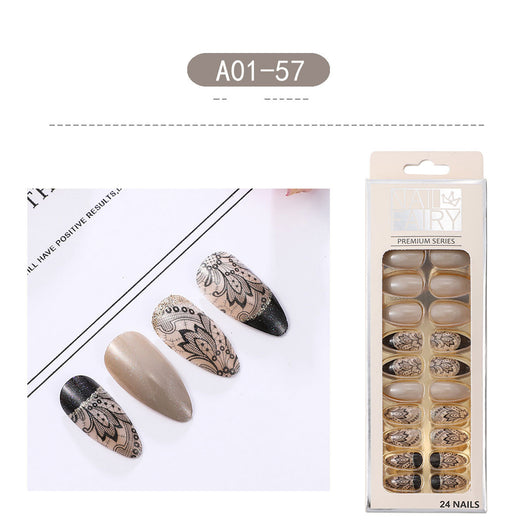 Uñas Postizas con Diseño de Gota de Agua Removibles - Image 12