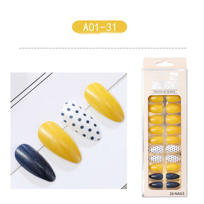 Uñas Postizas con Diseño de Gota de Agua Removibles - Image 2
