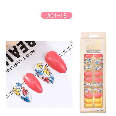 Uñas Postizas con Diseño de Gota de Agua Removibles - Image 3
