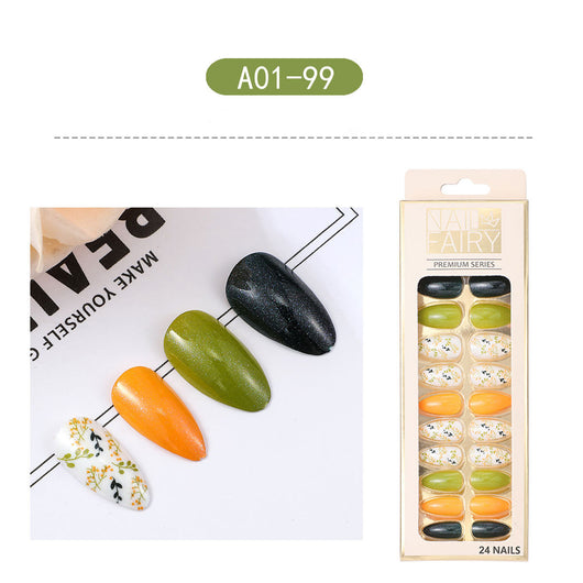 Uñas Postizas con Diseño de Gota de Agua Removibles - Image 4