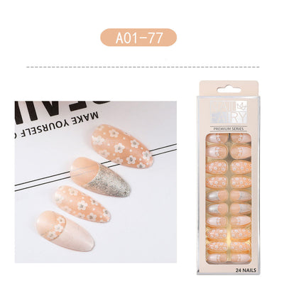 Uñas Postizas con Diseño de Gota de Agua Removibles - Image 7