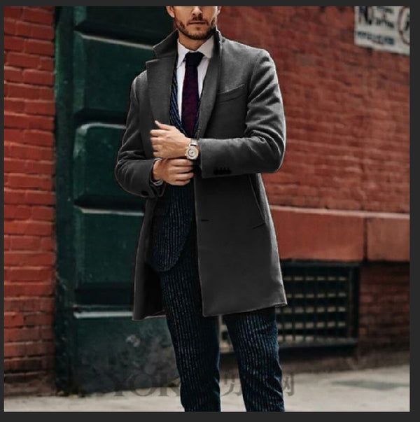 Abrigo de Lana Reversible Largo para Hombre