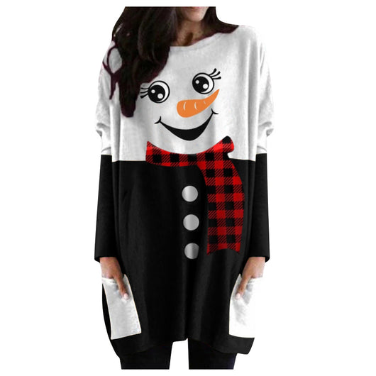 Playera Manga Larga con Bolsillo y Estampado de Muñeco de Nieve - Image 15