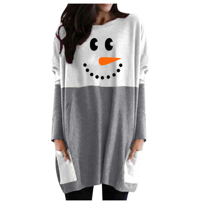 Playera Manga Larga con Bolsillo y Estampado de Muñeco de Nieve - Image 5