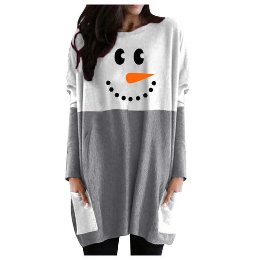 Playera Manga Larga con Bolsillo y Estampado de Muñeco de Nieve - Image 5