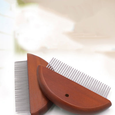 Peine Deslanador de Acero Inoxidable para Perros y Gatos con Mango de Madera - Image 9