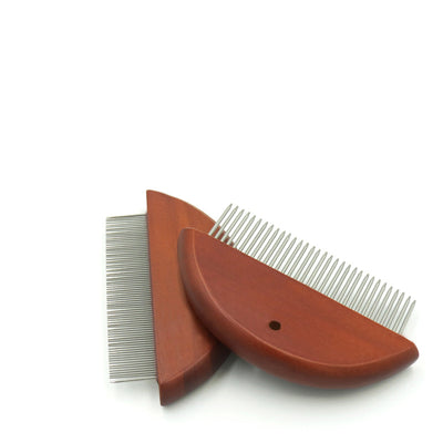 Peine Deslanador de Acero Inoxidable para Perros y Gatos con Mango de Madera - Image 4