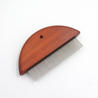 Peine Deslanador de Acero Inoxidable para Perros y Gatos con Mango de Madera - Image 6