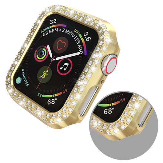 Funda Protectora Electrochapada con Diamantes para Apple - Diseño Hueco Doble Fila - Image 9