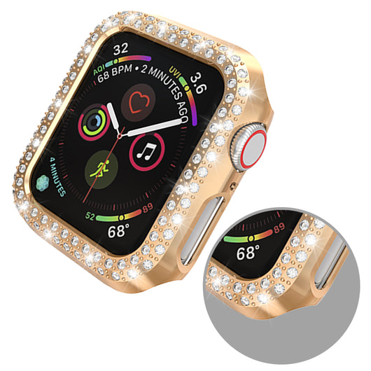 Funda Protectora Electrochapada con Diamantes para Apple - Diseño Hueco Doble Fila - Image 13