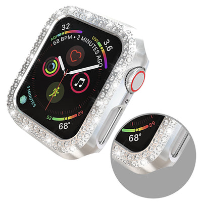 Funda Protectora Electrochapada con Diamantes para Apple - Diseño Hueco Doble Fila - Image 8
