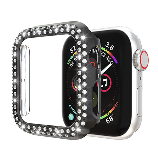 Funda Protectora Electrochapada con Diamantes para Apple - Diseño Hueco Doble Fila - Image 12