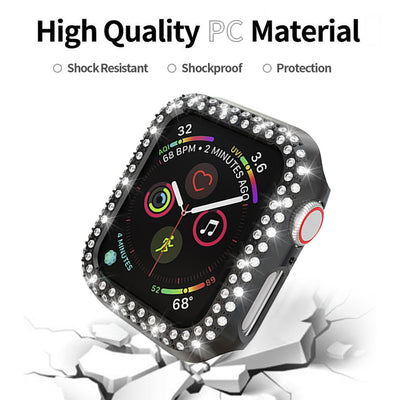Funda Protectora Electrochapada con Diamantes para Apple - Diseño Hueco Doble Fila - Image 15