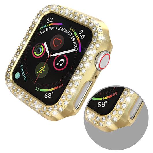 Funda Protectora Electrochapada con Diamantes para Apple - Diseño Hueco Doble Fila - Image 17