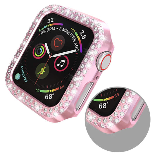 Funda Protectora Electrochapada con Diamantes para Apple - Diseño Hueco Doble Fila - Image 6