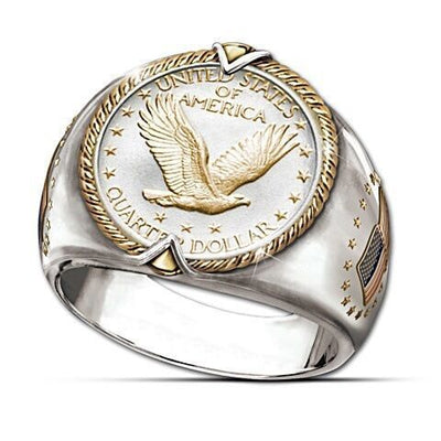 Anillo Águila Plateado S925 Dos Tonos - Estilo Hip-Hop Viking - Image 5