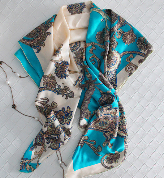 Pañuelo de Seda Premium con Diseño Floral Vine - Image 12