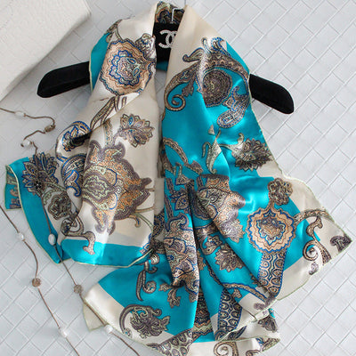 Pañuelo de Seda Premium con Diseño Floral Vine - Image 11