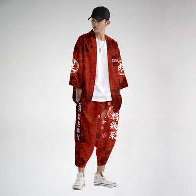 Kimono Cardigan Hombre Estilo Festivo - Mangas 3/4 Tendencia Oriental - Image 19