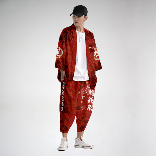 Kimono Cardigan Hombre Estilo Festivo - Mangas 3/4 Tendencia Oriental - Image 19