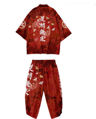 Kimono Cardigan Hombre Estilo Festivo - Mangas 3/4 Tendencia Oriental - Image 4