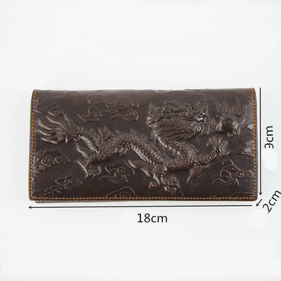Billetera Vintage de Cuero para Hombre con Dragón Tridimensional - Image 7