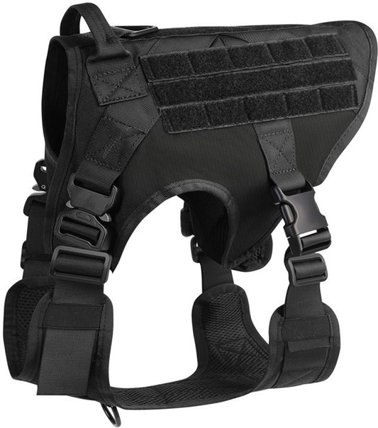 Arnés Táctico Ajustable para Perros - Cinturón de Seguridad Militar Doble Gancho