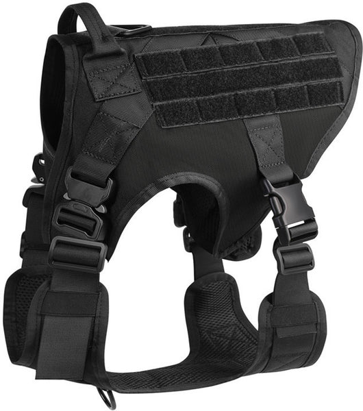 Arnés Táctico Ajustable para Perros - Cinturón de Seguridad Militar Doble Gancho