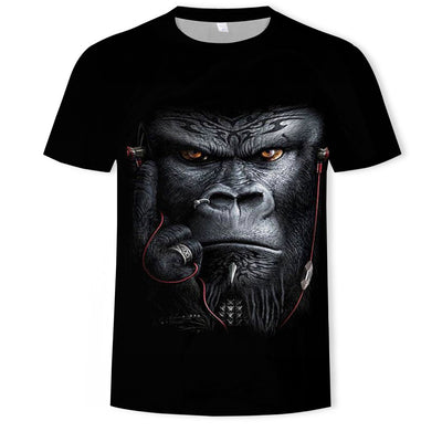 Playera para Hombre con Estampado 3D de Mono Tropical - Image 9