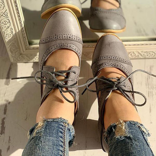 Zapatos Talla Grande 43 Mujer Verano Estilo Retro Europeo Punta Redonda Tacón Grueso - Image 10