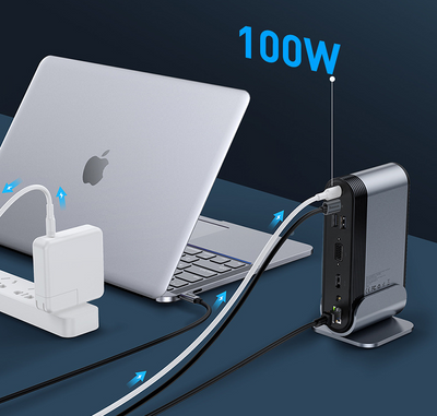 Hub USB-C 16 en 1 Multifunción Profesional con Fuente de Poder - Image 4